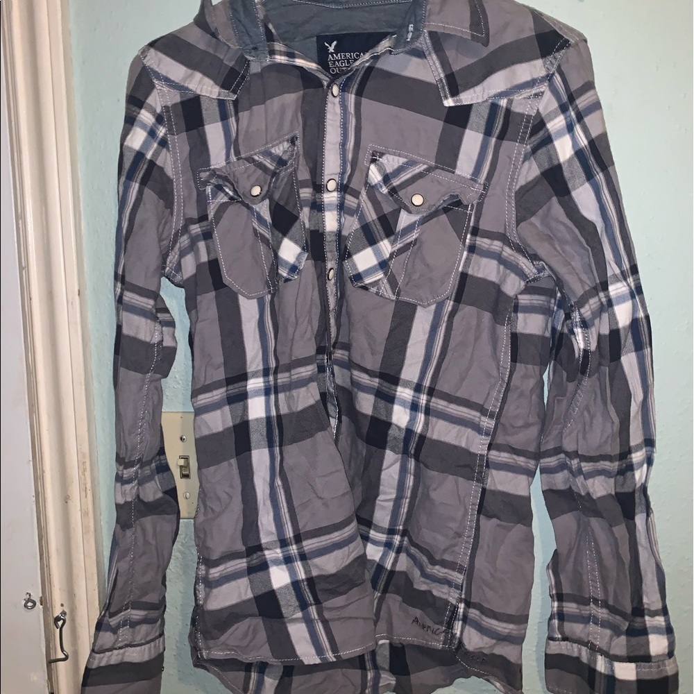 GRAY AMERICAN EAGLE FLANNEL